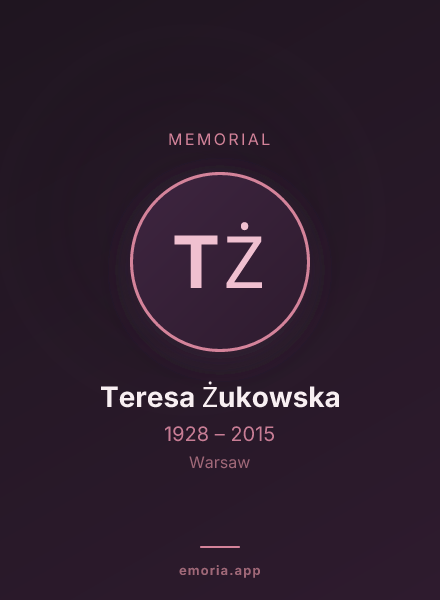 Memorial portrait of Teresa Żukowska
