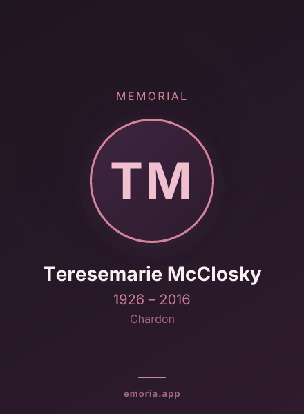 Memorial portrait of Teresemarie McClosky