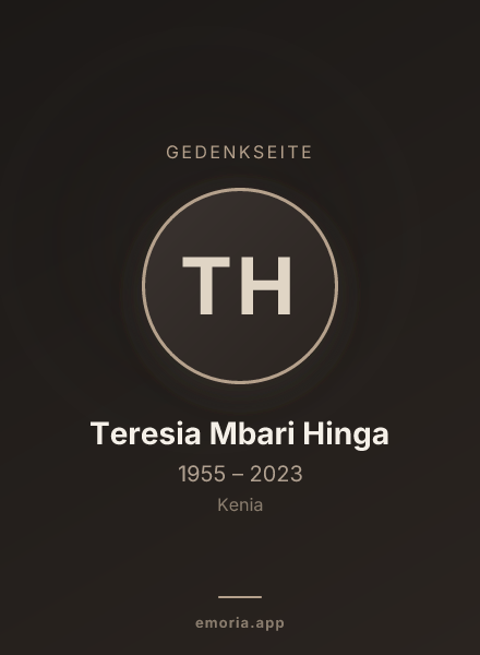 Gedenkportrait von Teresia Mbari Hinga