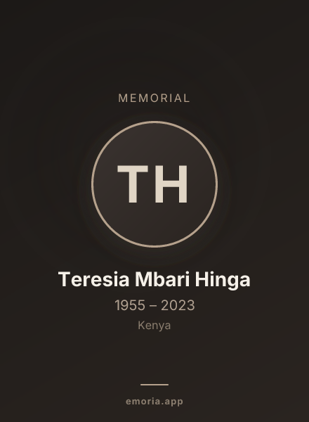 Memorial portrait of Teresia Mbari Hinga