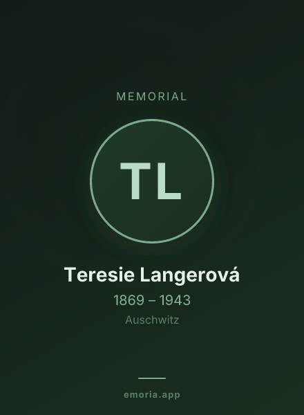 Memorial portrait of Teresie Langerová