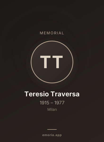 Memorial portrait of Teresio Traversa