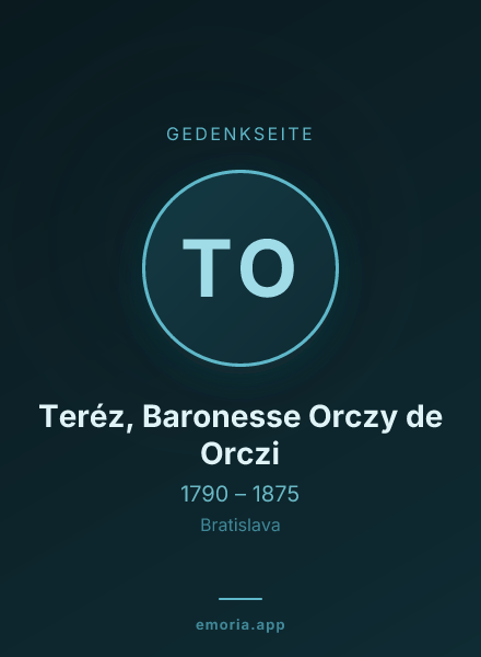 Gedenkportrait von Teréz, Baronesse Orczy de Orczi