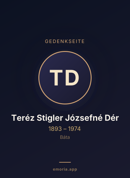 Gedenkportrait von Teréz Stigler Józsefné Dér