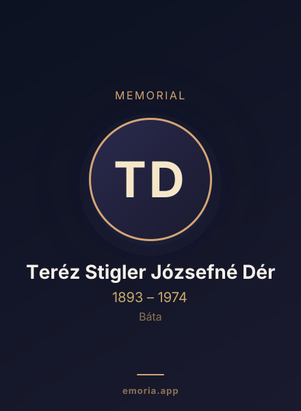 Memorial portrait of Teréz Stigler Józsefné Dér