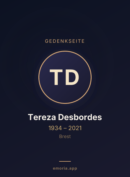 Gedenkportrait von Tereza Desbordes