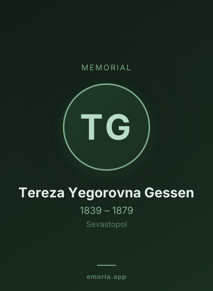 Memorial portrait of Tereza Yegorovna Gessen