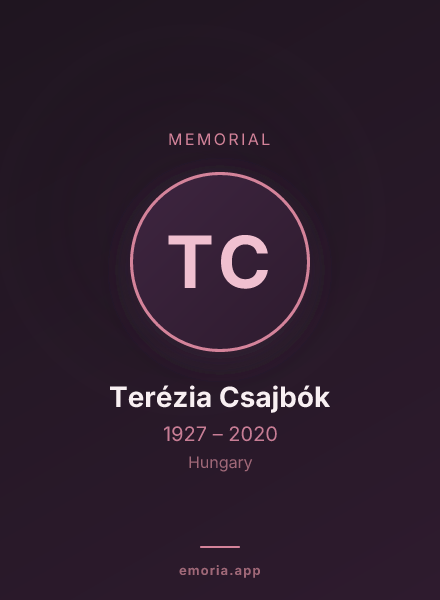Memorial portrait of Terézia Csajbók