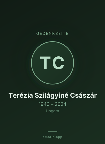 Gedenkportrait von Terézia Szilágyiné Császár