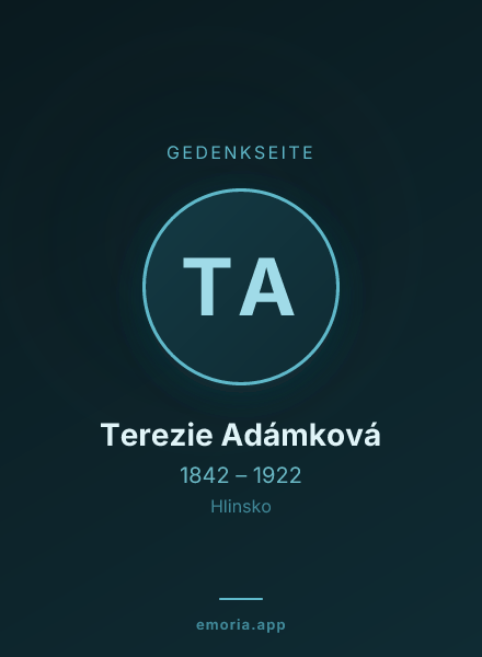 Gedenkportrait von Terezie Adámková