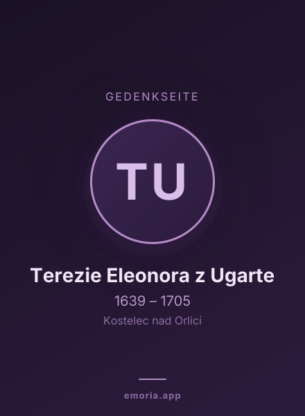 Gedenkportrait von Terezie Eleonora z Ugarte