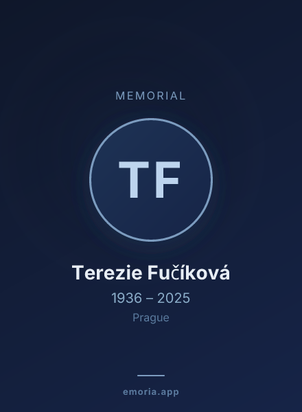 Memorial portrait of Terezie Fučíková