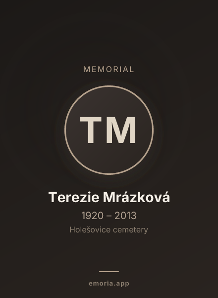 Memorial portrait of Terezie Mrázková