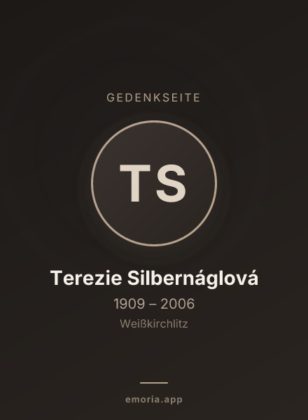 Gedenkportrait von Terezie Silbernáglová