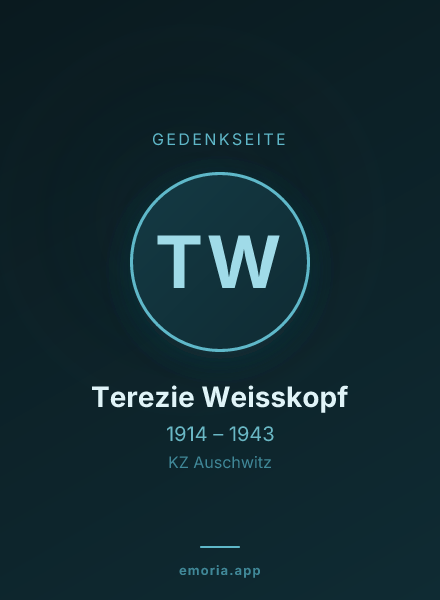 Gedenkportrait von Terezie Weisskopf