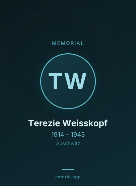Memorial portrait of Terezie Weisskopf