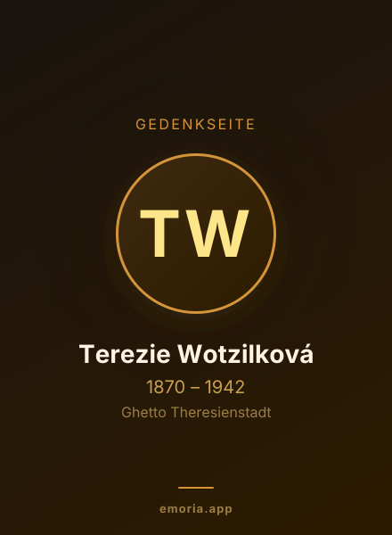 Gedenkportrait von Terezie Wotzilková