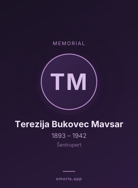 Memorial portrait of Terezija Bukovec Mavsar