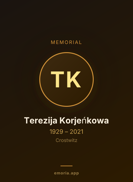 Memorial portrait of Terezija Korjeńkowa
