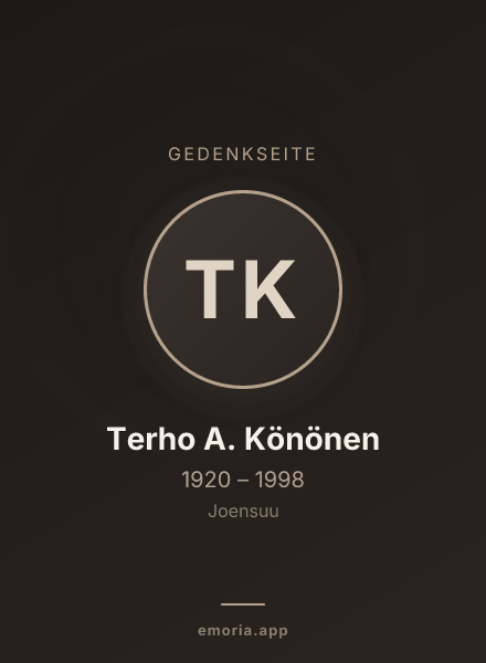 Gedenkportrait von Terho A. Könönen