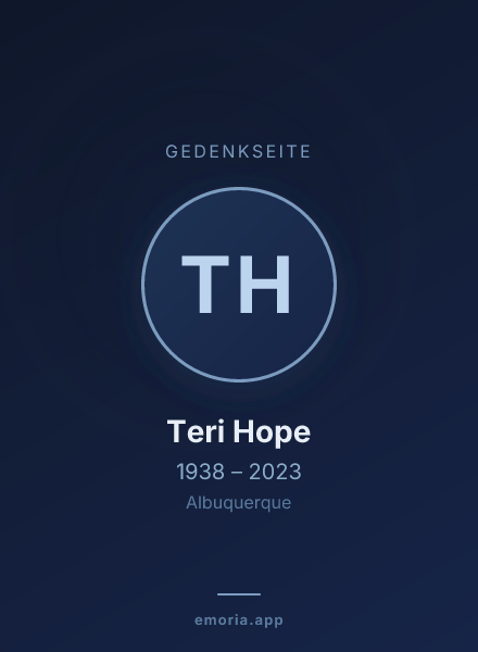 Gedenkportrait von Teri Hope