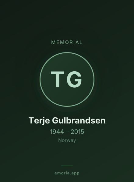 Memorial portrait of Terje Gulbrandsen