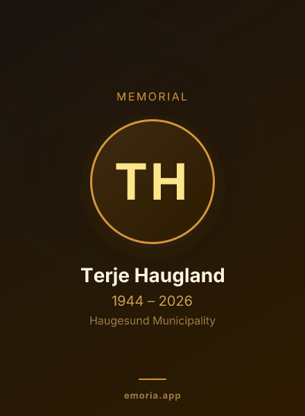 Memorial portrait of Terje Haugland