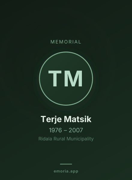 Memorial portrait of Terje Matsik