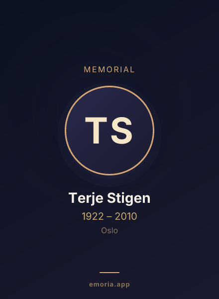 Memorial portrait of Terje Stigen