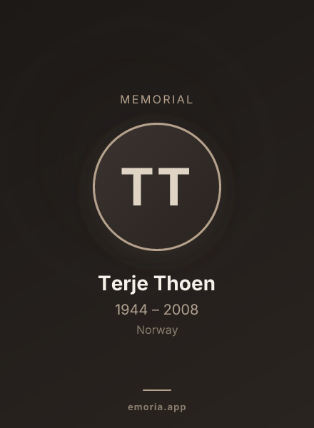 Memorial portrait of Terje Thoen