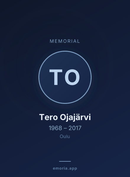 Memorial portrait of Tero Ojajärvi