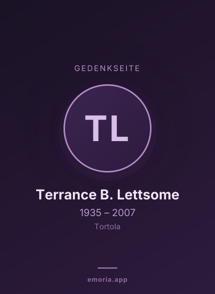 Gedenkportrait von Terrance B. Lettsome