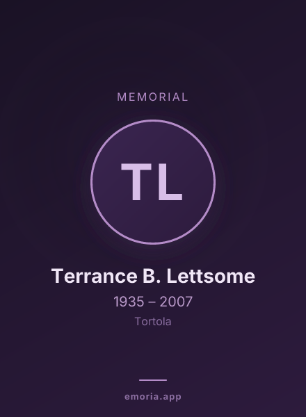 Memorial portrait of Terrance B. Lettsome