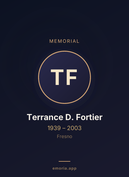 Memorial portrait of Terrance D. Fortier