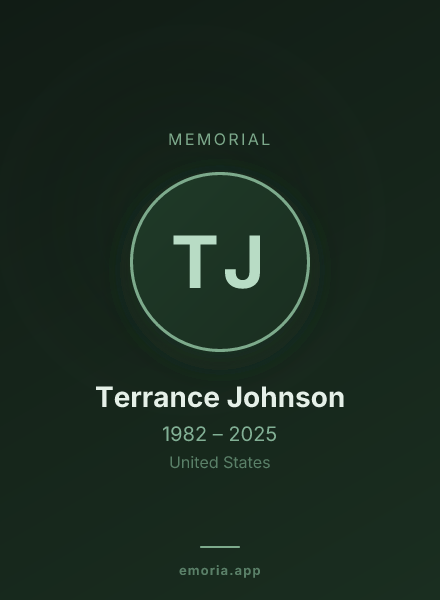 Memorial portrait of Terrance Johnson