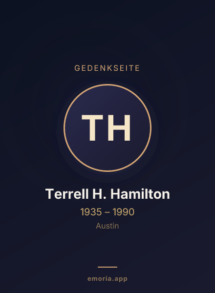 Gedenkportrait von Terrell H. Hamilton