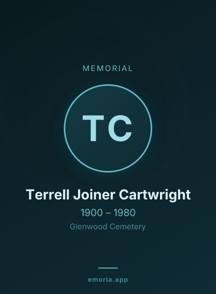 Memorial portrait of Terrell Joiner Cartwright