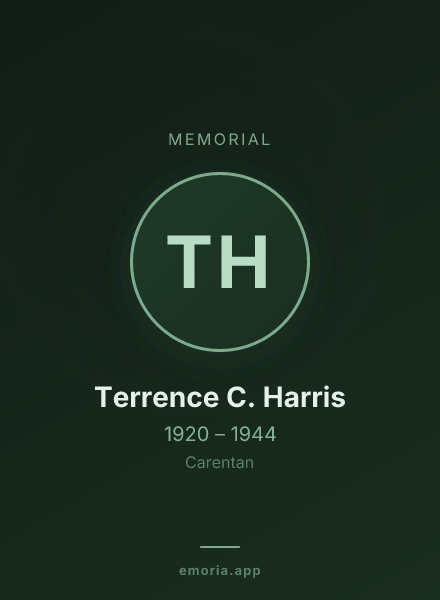 Memorial portrait of Terrence C. Harris