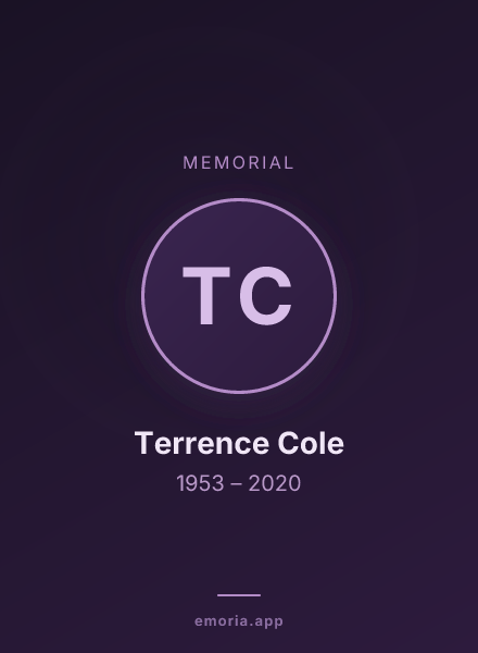 Memorial portrait of Terrence Cole