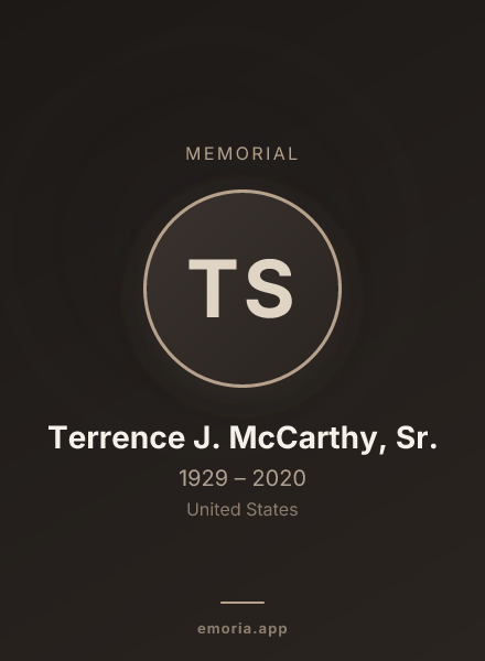 Memorial portrait of Terrence J. McCarthy, Sr.