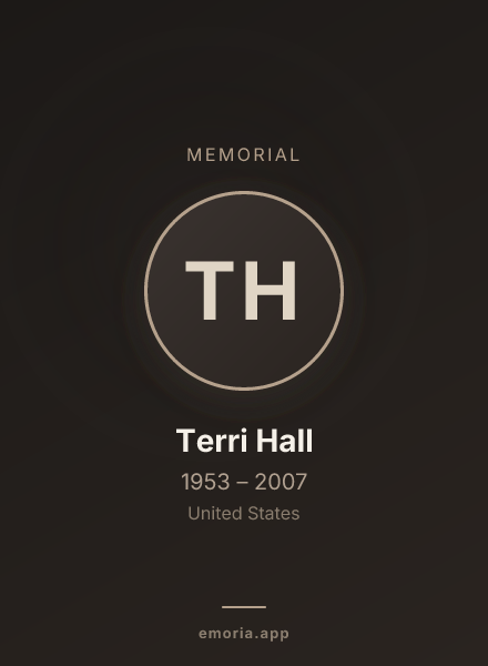 Memorial portrait of Terri Hall