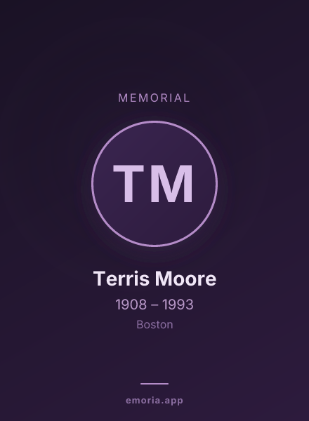 Memorial portrait of Terris Moore