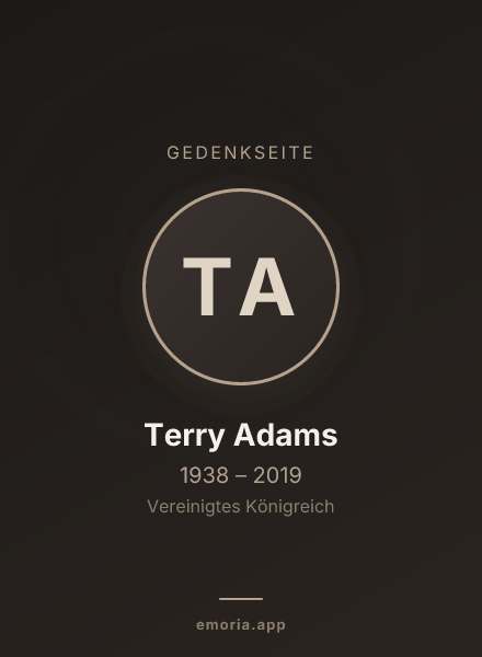 Gedenkportrait von Terry Adams