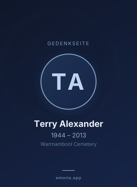 Gedenkportrait von Terry Alexander