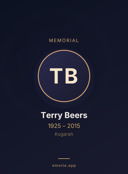 Memorial portrait of Terry Beers