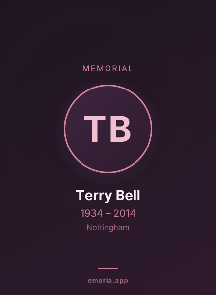 Memorial portrait of Terry Bell
