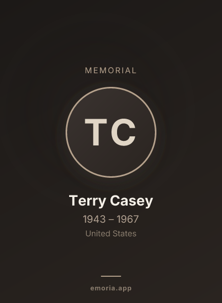 Memorial portrait of Terry Casey