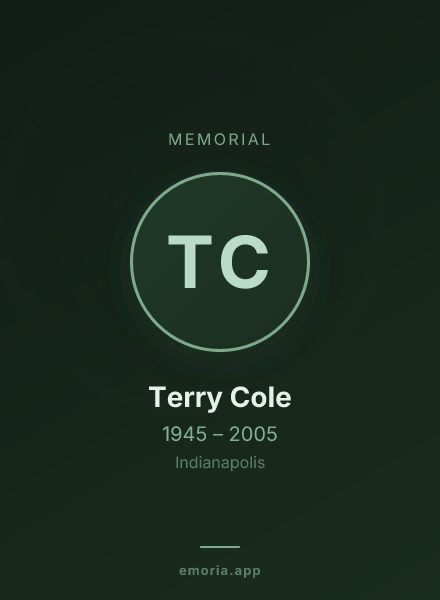 Memorial portrait of Terry Cole