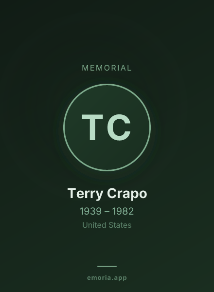 Memorial portrait of Terry Crapo