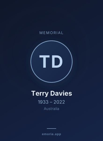 Memorial portrait of Terry Davies